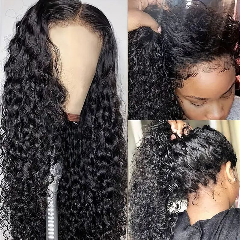 Women Wigs Long Loose Curly Deep Wave Wig Heat Resistant Synthetic Glueless Middle Part Ladies Hair Wig Gift