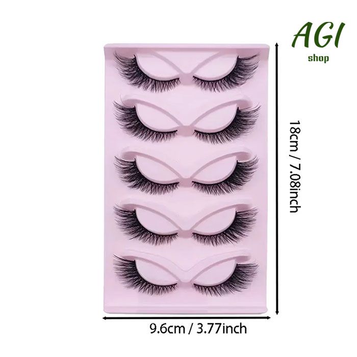 5 Pairs Cat Eye Lashes Wispy Fake Lashes Fluffy Cat Eye Lashes Extensions False Eyelashe