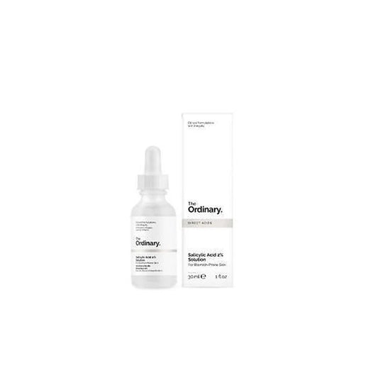 The Ordinary skincare serum bottle and packaging on a white background