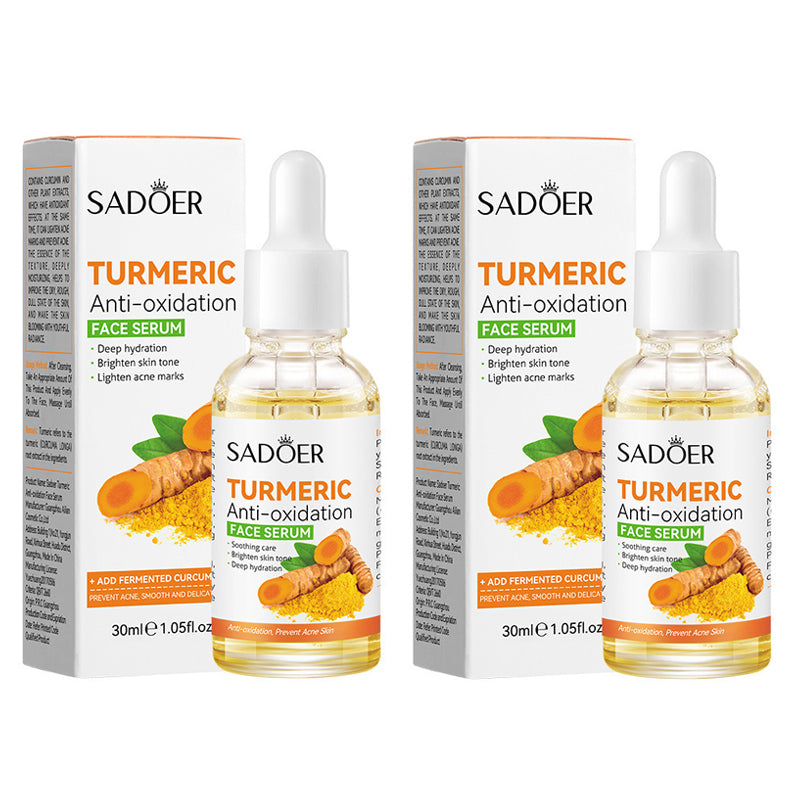 2 Pieces Tumeric Serum, Tumeric Face Serum (can Combine with Vitamin C Serum) for Deep Skin Hydrating Formula, c Skin Moistening, Moisturizer, Fade Dark Spots, Lighten Acne marks, 2 pieces 30ml