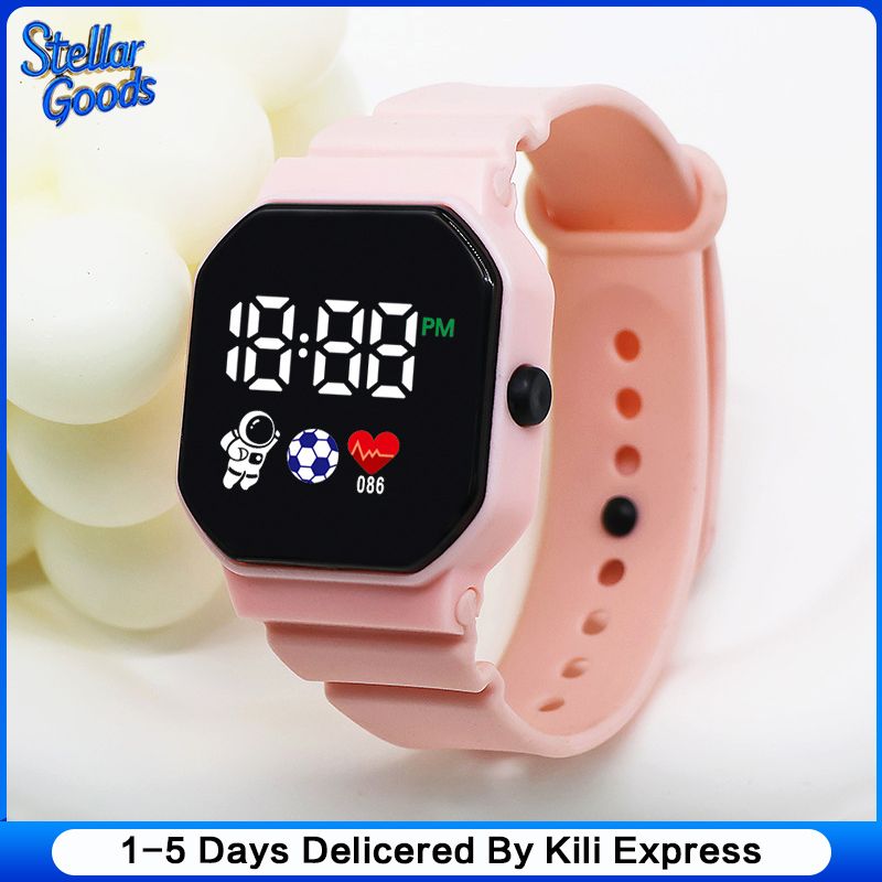 Digital Watches Men and Women Sports Watches LED Digital Clock Astronaut Silicone Strap Fashion Square Men and Women Electronic Clock Student Watches Birthday Gift
