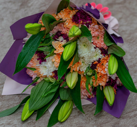Tiger Lilies and Chrysanthemums Bouquet