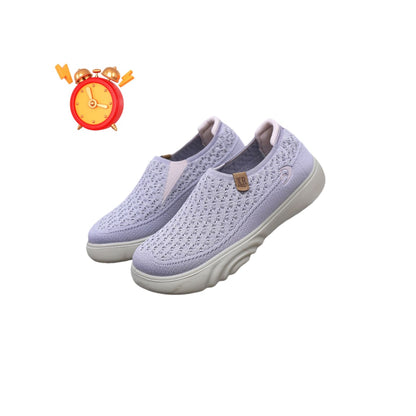 Autumn Shoes for Women Breathable Comfortable Slip-on Loafers Non-slip Thick Sole Casual Flat Shoes for Women Purple