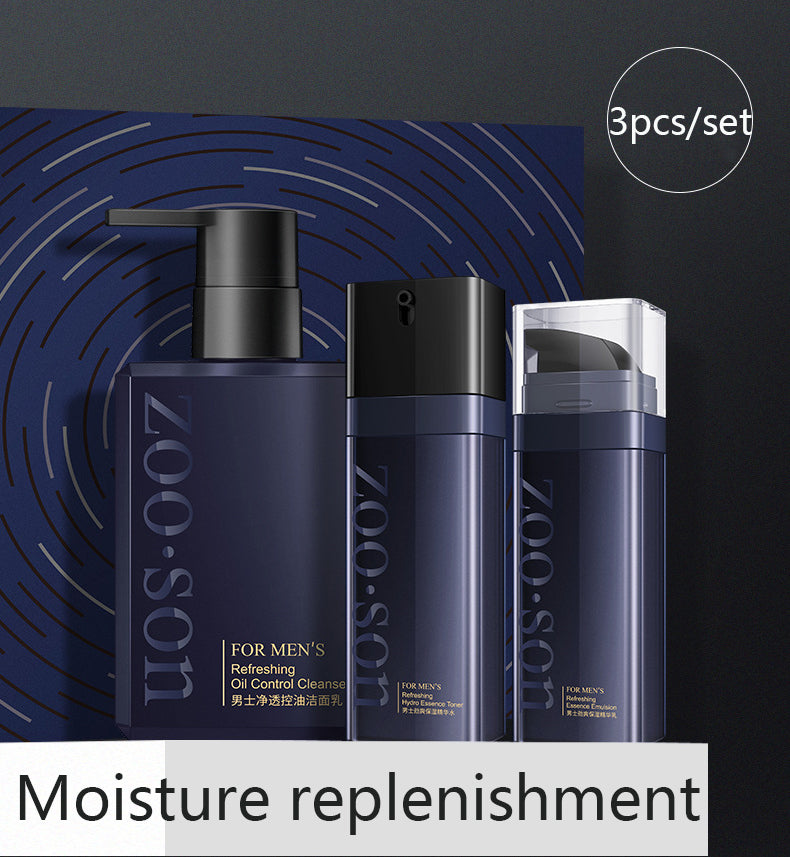 Beauty Skin Care Skin Care Products Men's fragrance 3Pieces Suit For Men Moisture Replenishment Facial Cleanser+Lotion+Toner Moisturizing&Hydrating Brightening&Anti-Aging