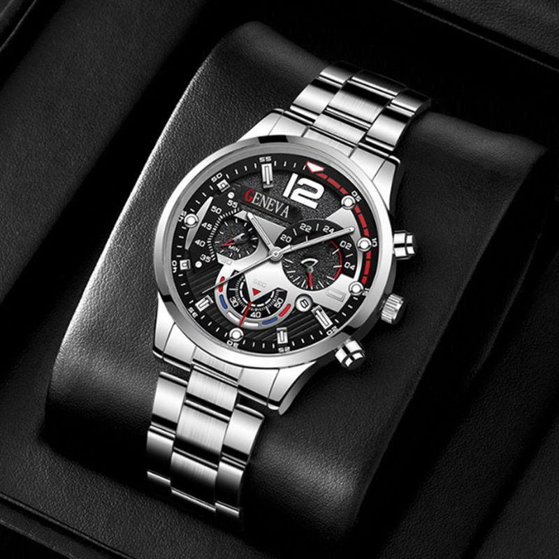 2024 Fashion Mens Watches Luxury Stainless Steel Quartz Wristwatch Calendar Luminous Clock Men Business Casual Watch