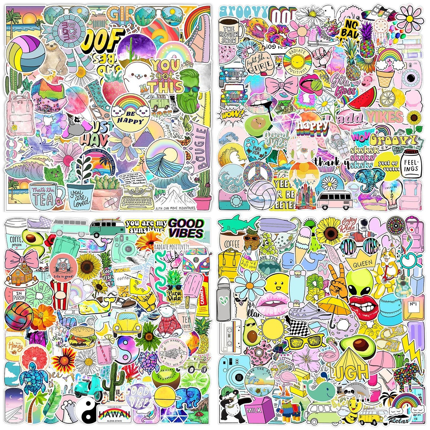 ZHJH Stickers in multiple styles trendy styles selected by fans student stickers luggage notebook tea cup cat big red bright and bright styles