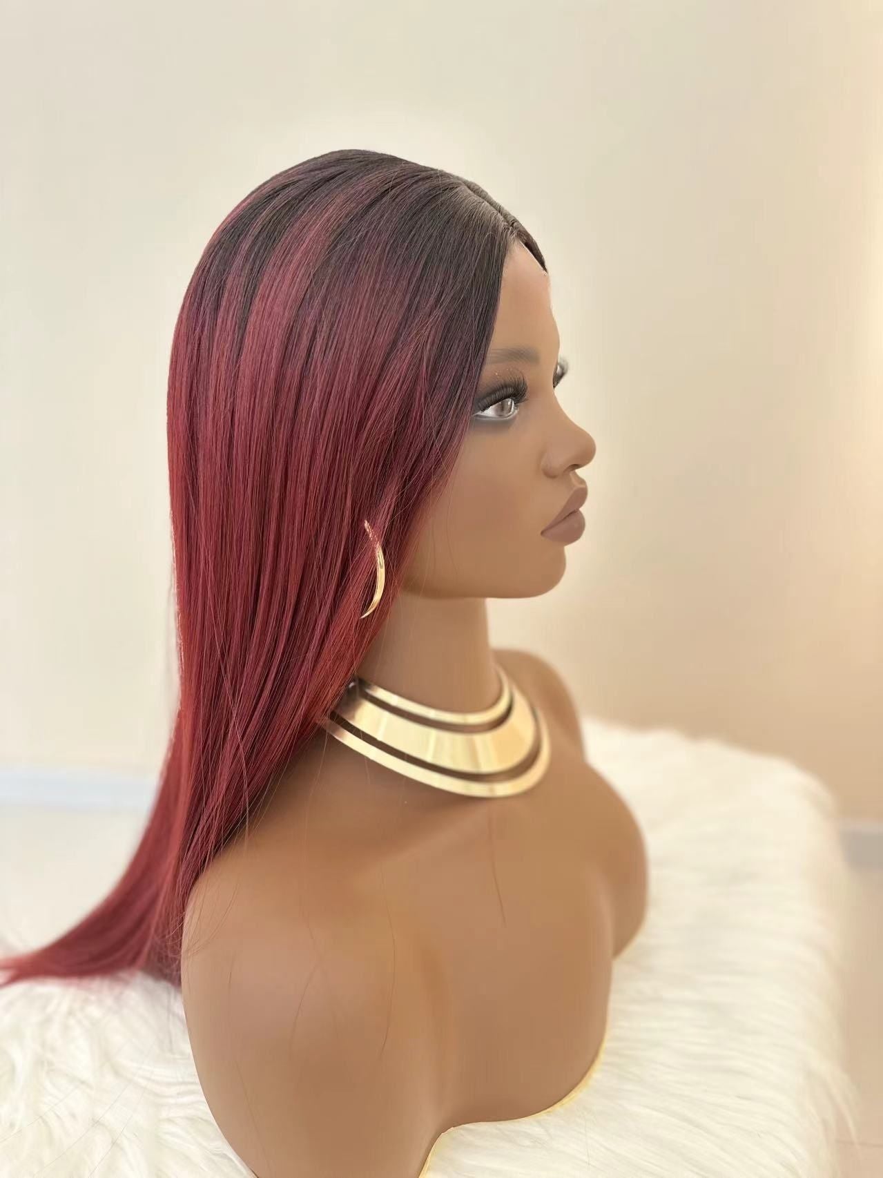 Synthetic Long Straight Wigs - 28 inch Vibrant Red | Natural Look(African Women, Quick Install, Birthday Gift,Affordable party wigs)