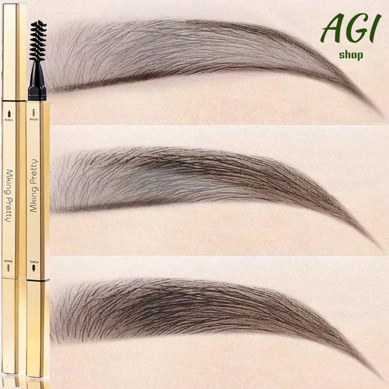 Double Head Eyebrow Pencil Super Fine Natural Long Lasting Waterproof Professional Brow Pen Eye Makeup Tattoo Eyebrow Pencil Brow Tattoo Pen Paint Makeup Eyebrows
