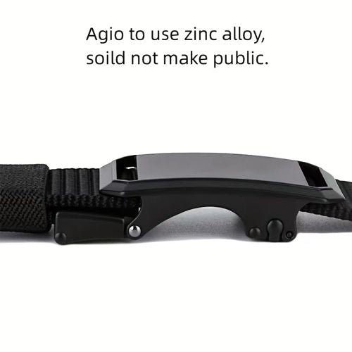 New Arrivals Men's Belt Automatic Metal Buckle Nylon Webbing Outdoor Work Tactical Belt Toothless Automatic Buckle Casual Sports Canvas Belts Military Training Pants Belt For Men High Quality Nylon S