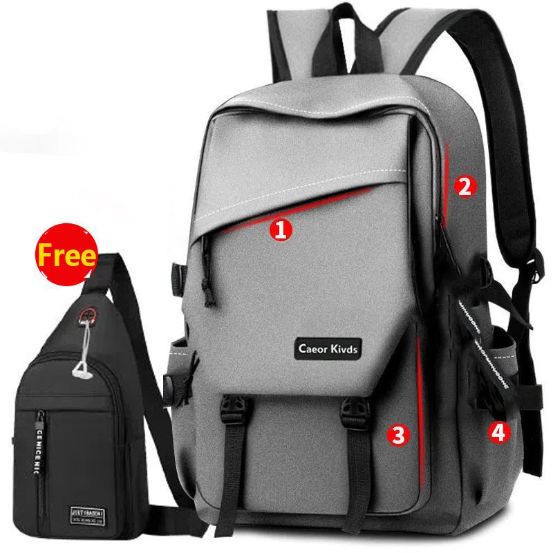 2in1 backpack bag+chest bag Student backpack Laptop Bag Travel bag schoolbag phone bag