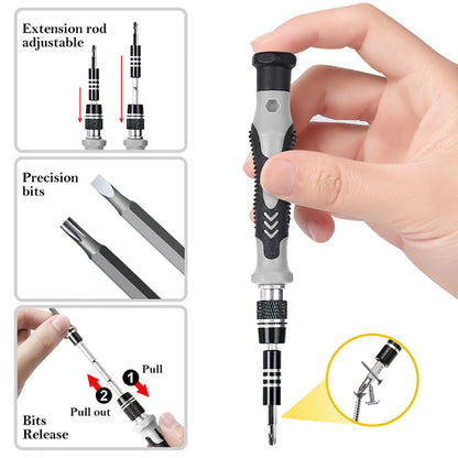 115 in 1 bit kit for mobile phone maintenance, multi-function precision screwdriver kit Black one size
