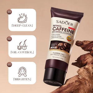 2 Pieces Sadoer Anti Aging Retinol Caffeine Face Wash + Skin Tightening Anti Wrinkles Essence, Facial Cleanser + Essence, Can add Vitamin C, the Duo Guarantee Anti Wrinkles, Anti Aging, Fade Fine Line