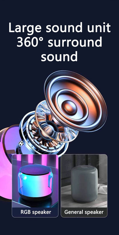 RichRipple Portable Bluetooth Speaker Colorful Lights 360°Surround Stereo Sound, Hands-Free Wireless superbass Speakers for live show party show