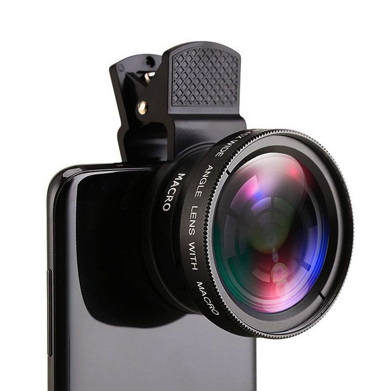 Wide-Angle Lens Distortionless 12.5x Macro 2-In-1 Selfie Phone External Lens