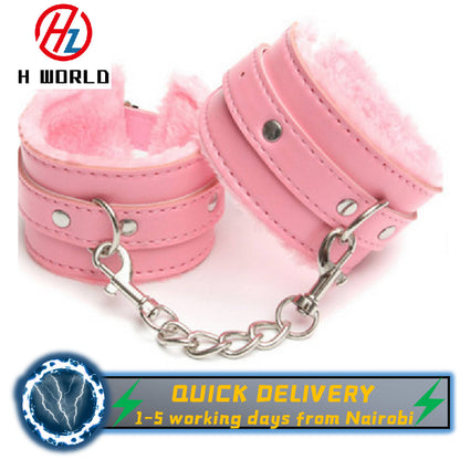 HW Sexy Leather Chain Handcuffs Restraints Dominatrix SM Sex toys Hand Cuffs Tools women sex toys adult