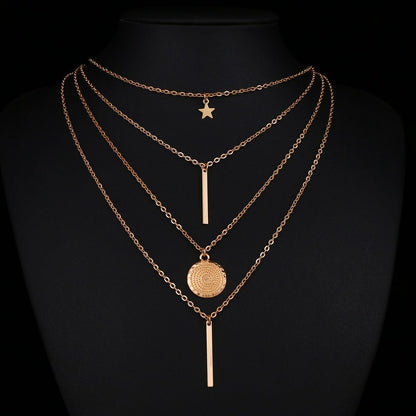 Multi layer necklaces, accessories, collarbone chains, short necklaces, pendants, sweater chains, suitable for both men and women. Multi layer necklaces have a layered feel