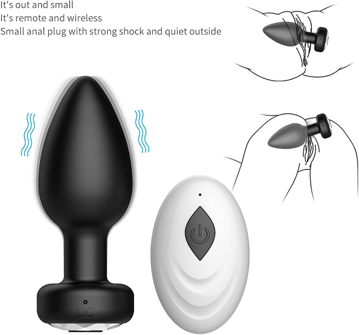 Anal Plug Adult Sex Toy,Adult Sex Toys and Games for Men Women,Wireless Remote Control 10 Frequency Vibration,Small Butt Plug for Female Male Prostate Massage Vibrating Anal Sex Toys for Men