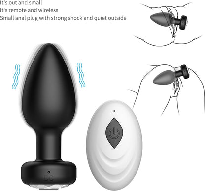 Anal Plug Adult Sex Toy,Adult Sex Toys and Games for Men Women,Wireless Remote Control 10 Frequency Vibration,Small Butt Plug for Female Male Prostate Massage Vibrating Anal Sex Toys for Men