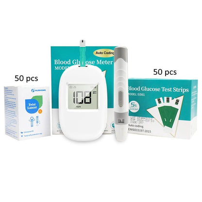 Glucometer Blood Sugar Monitor Blood Glucose Test Machine+50 Strips+50 Lancets