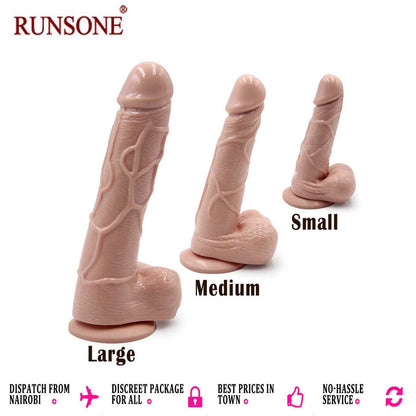 3 Sizes Dildo Options Small Medium Large Realistic Silicone Dildos Monster Cock with Balls Suction Cup Masturbation Adult Sex Toy for Women Perfect Love Gift for Couples Girlfriend Wife