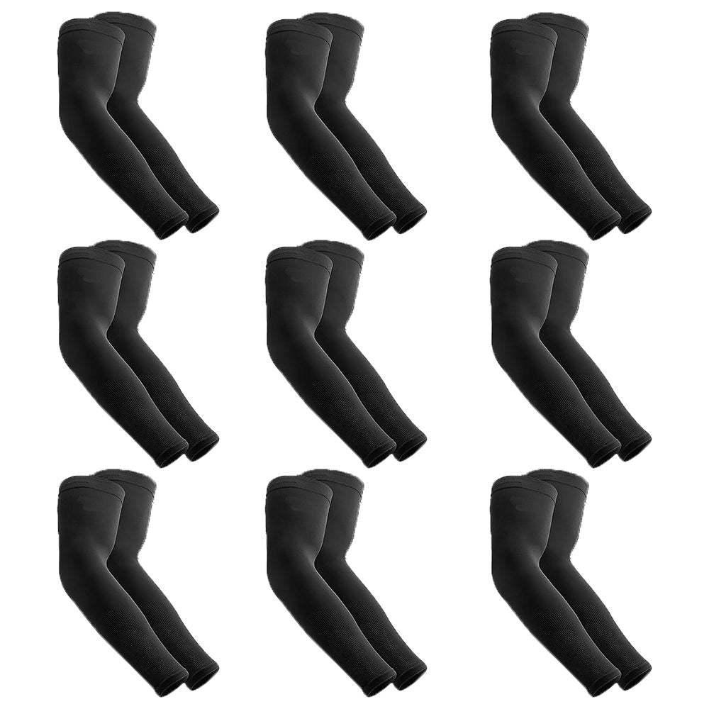 9 Pairs Sun Protection Arm Sleeves - Cooling Compression Arm Sleeve - Sports Arm Sleeves for Men & Women