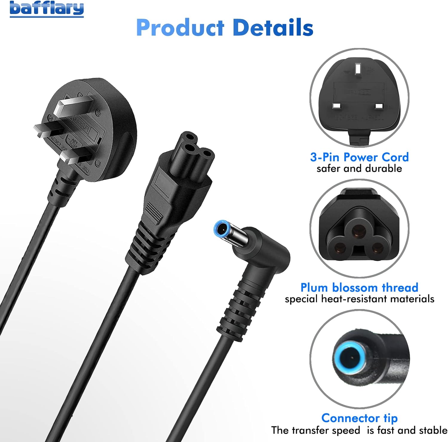 65W HP Laptop Adapter Charger,19.5V 3.33A Power DC 4.5x3.0mm Supply for HP Pavilion x360 11 13 15, HP ProBook 450 430 440 446 455 470 G8 G7 G6 G5 G4, HP EliteBook 840 G5