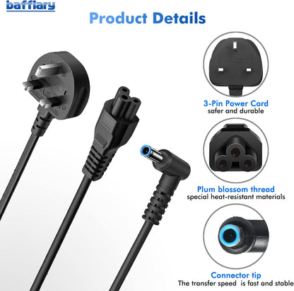 65W HP Laptop Adapter Charger,19.5V 3.33A Power DC 4.5x3.0mm Supply for HP Pavilion x360 11 13 15, HP ProBook 450 430 440 446 455 470 G8 G7 G6 G5 G4, HP EliteBook 840 G5