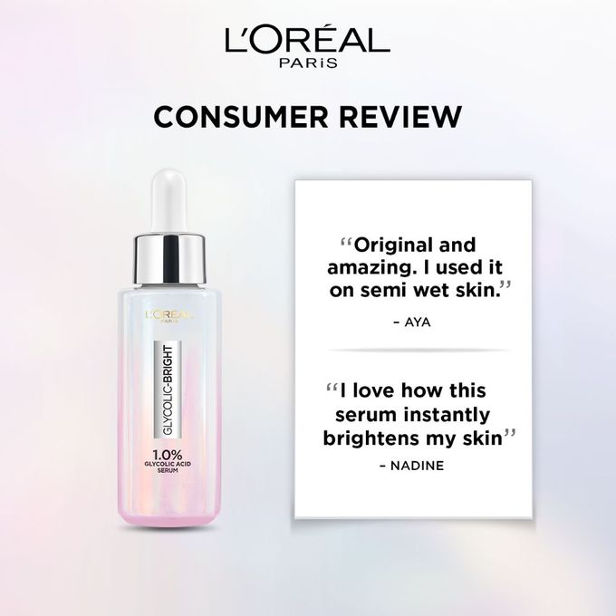 【Discounted】L'Oreal Paris GLYCOLIC BRIGHT SERUM 15ML
