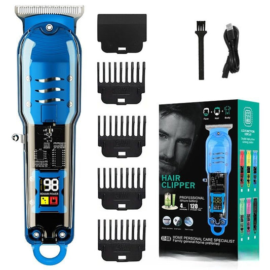 Transparent Body Electric Hair Clipper Professional Trimmer USB Rechargeable Hair Cutting Machine For Men Holiday Gift For Him