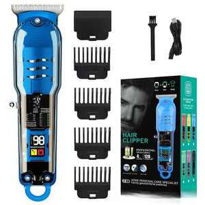 Transparent Body Electric Hair Clipper Professional Trimmer USB Rechargeable Hair Cutting Machine For Men Holiday Gift For Him