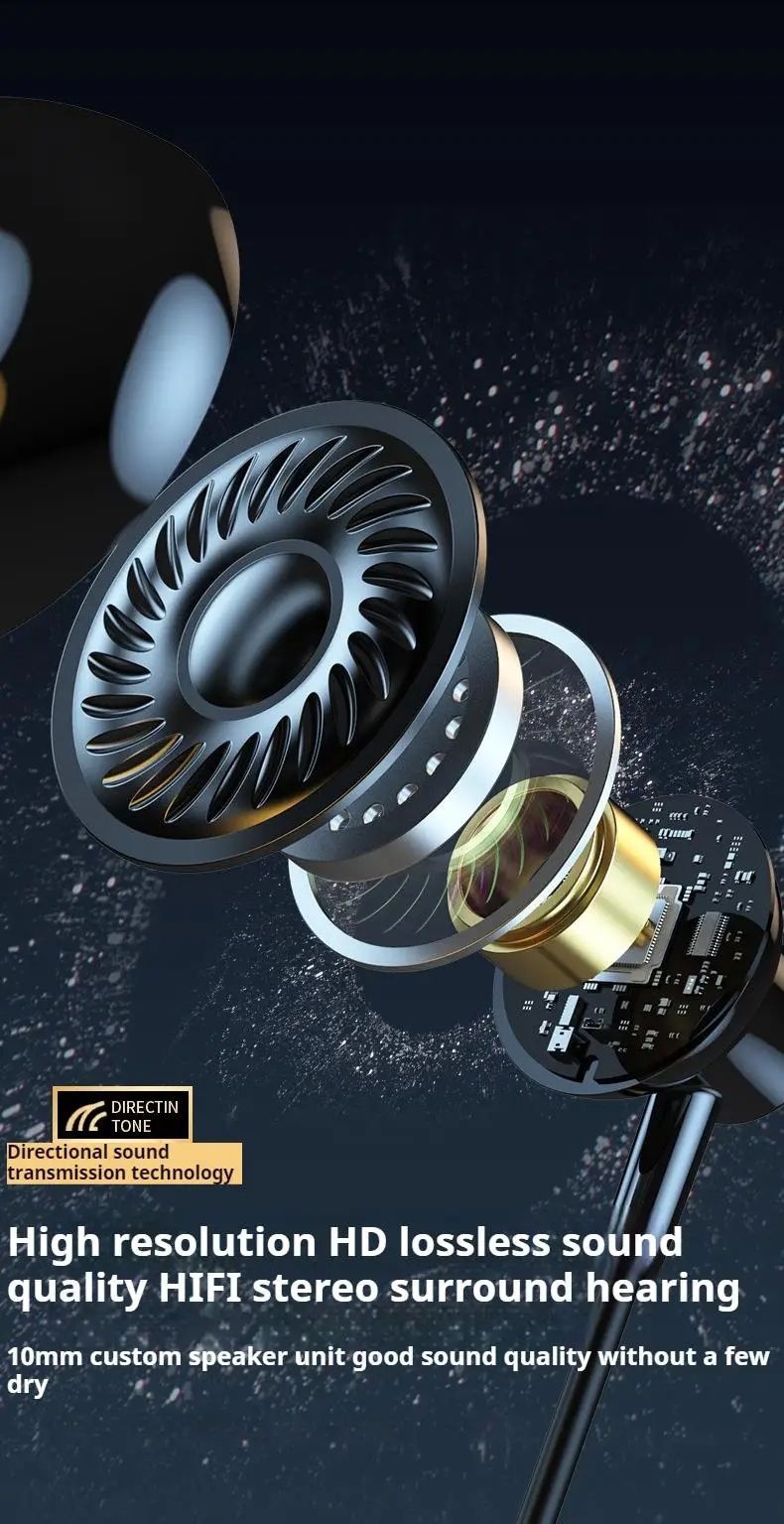 Sports Earphones Two Ears in-ear Wireless Bluetooth Earpods Neckband Earphones Earbuds Ultra-Long Standby Ear Return Monitoring Card Plug-in Noise Reduction Comfortable And Stylish High Quality