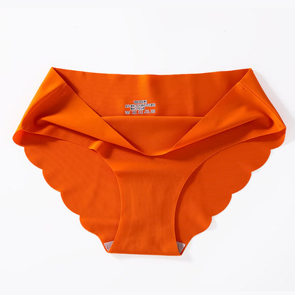 8PC colors random women's seamless ice silk panties soft thin light briefs ladies cotton crotch lingerie comfy invisible briefs girls quick drying underwear