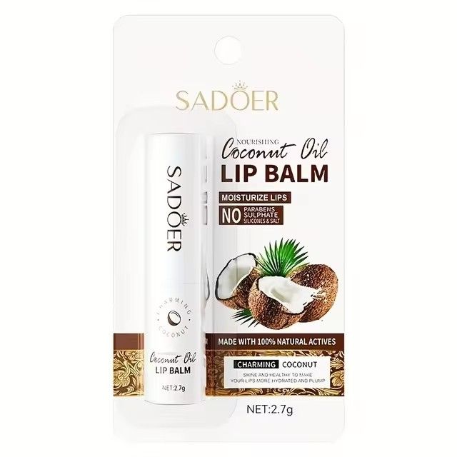 SADOER Coconut Brightening Lip Balm Moisturizing Anti Cracking Hydrating Repair Nourishing Lipstick Lips Skin Care Products