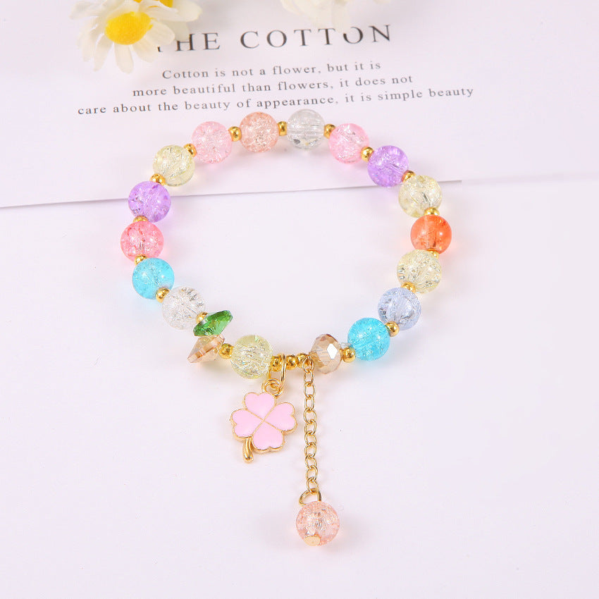 Fresh Cute Bracelet Minimalist Women's Bracelet Accessories Random Crystal Bracelet Crystal Clear Beautiful Bracelet Colorful Ball Bracelets
