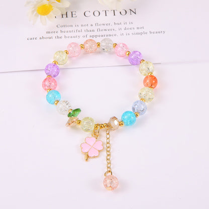 Fresh Cute Bracelet Minimalist Women's Bracelet Accessories Random Crystal Bracelet Crystal Clear Beautiful Bracelet Colorful Ball Bracelets