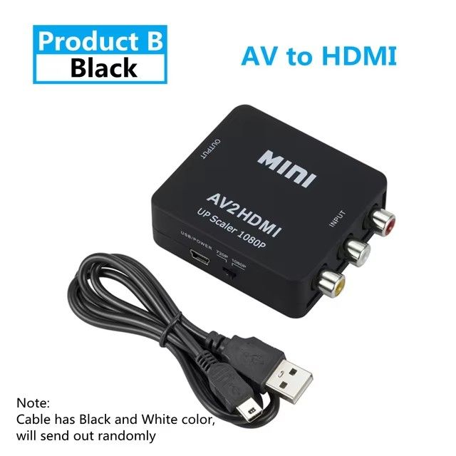 AV to HDMI-compatible Converter AV/CVSB L/R Video Box HD 1080P 1920*1080 Support NTSC PAL Output AV To HDMI-compatible