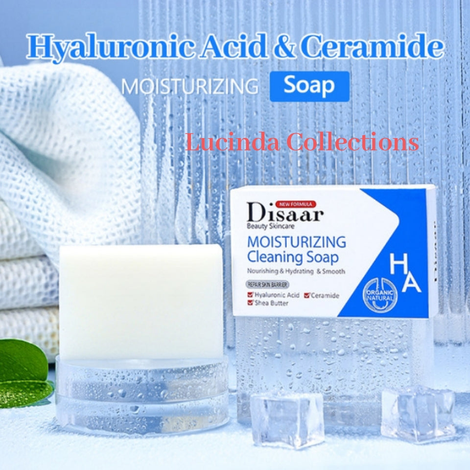Hyaluronic Acid Moisturizing Cleaning Soap Shea Butter Ceramide Hydrating Smooth Nourishing Skin HA - Disaar