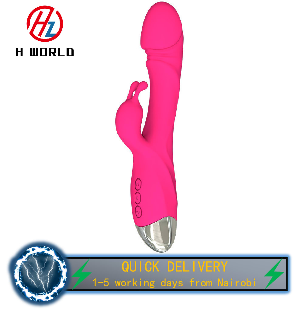 HW Silicone rabbit double shock 7 Thrusting & 10 Vibration Patter G-spot vibration orgasm massage stick female fun masturbation appliances adult sex products