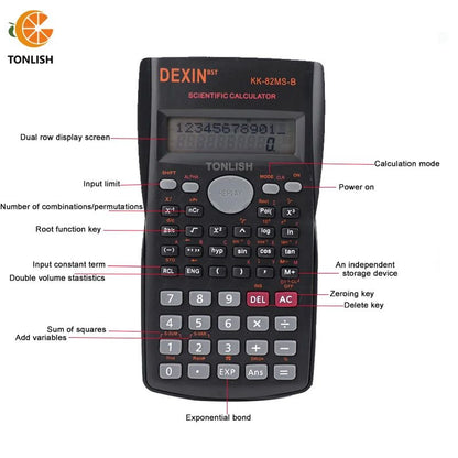 Portable Scientific Calculator Functions Calculator 12 Digits Display Scientific Calculator for Mathematics Teaching School Student 240 KK-82MS-B
