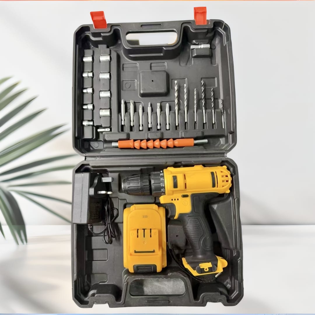 Two 21V lithium batteris,With toolbox, New Arrived 21V Electric Drill 23 Piece Set,drilling machine,drilling machine set ,drillling tool drill machine drill bit set drill drilling bit drill kit