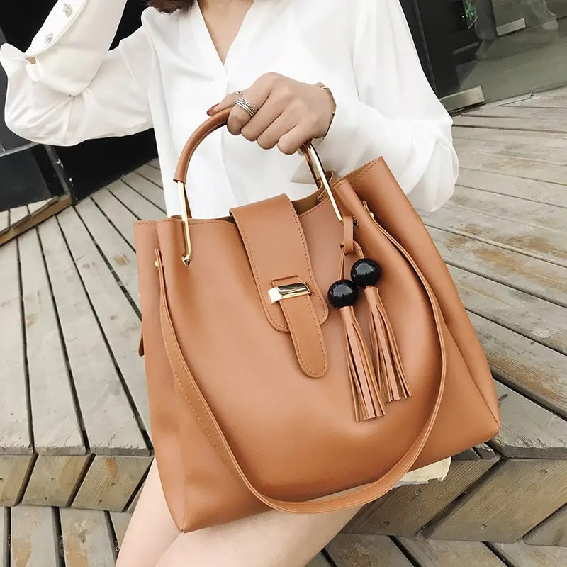 3pcs/Set Big Large Capacity Durable PU Leather Lady Handbags Sling Bags For Ladies Hand Bags Classic Fashion Women Luxury Genuine Bags Wife Girl Friend Chrismas New Year Valentine's Day Gift