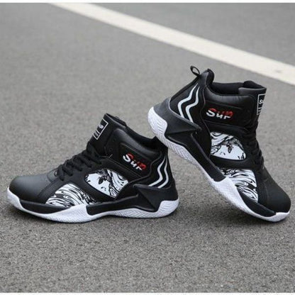 Men's Front Lace-Up Sports Outdoor Running Basketball Shoes High Top Fashion Casual Student Shoes Basketball