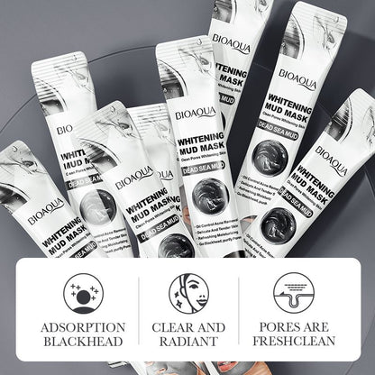 7pcs BIOAQUA Deep Mineral Dead Sea Facial Mask Sheet Moisture Mud Mask Face Care Skin Care Set Acne Sunscreen Pores Moisturizing Oil-control Anti-aging Replenishment Facia Product