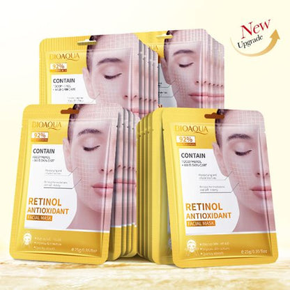 New Arrivals 8Pcs Collagen Face Mask Anti-wrinkle Retinol Hyaluronic Acid Firming Facial Masks Hydrating  Anti-aging Repair Brightening Moisturizing Face Mask Facial Skin Care