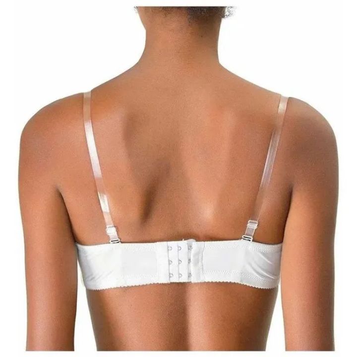 A pair Clear Bra Straps Transparent Invisible Detachable Adjustable Silicone