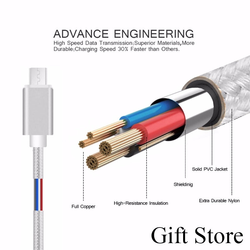 type c Charger Cable Fast Charging data line For Android Phone Nylon Data Cables charging cables