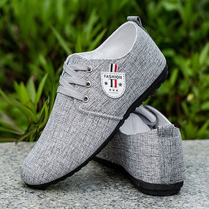 ASSKLO men's shoes bean Shoes canvas shoes soft soled Man Sneakers Sports Casual Flat Loafers rubber flats shoe slip on feet lazy shoes youth trendy shoesrunning shoes sole Breathable lightweigh Grey