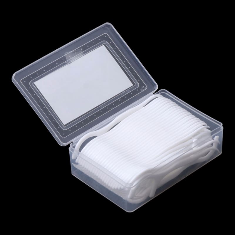 50pcs Dental Floss Flosser Bleaching Picks Toothpicks Teeth Stick Interdental Brush Tooth Cleaning Dental Floss Pick Oral Care White 50 Pieces/pack