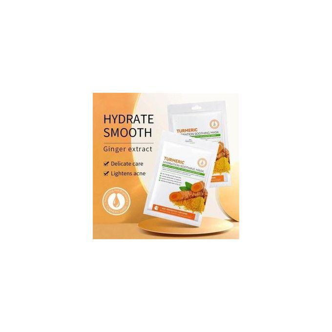Turmeric Hydration Soothing Face Sheet Mask, Skincare For Acne, Anti Acne Facial Mask Sheet