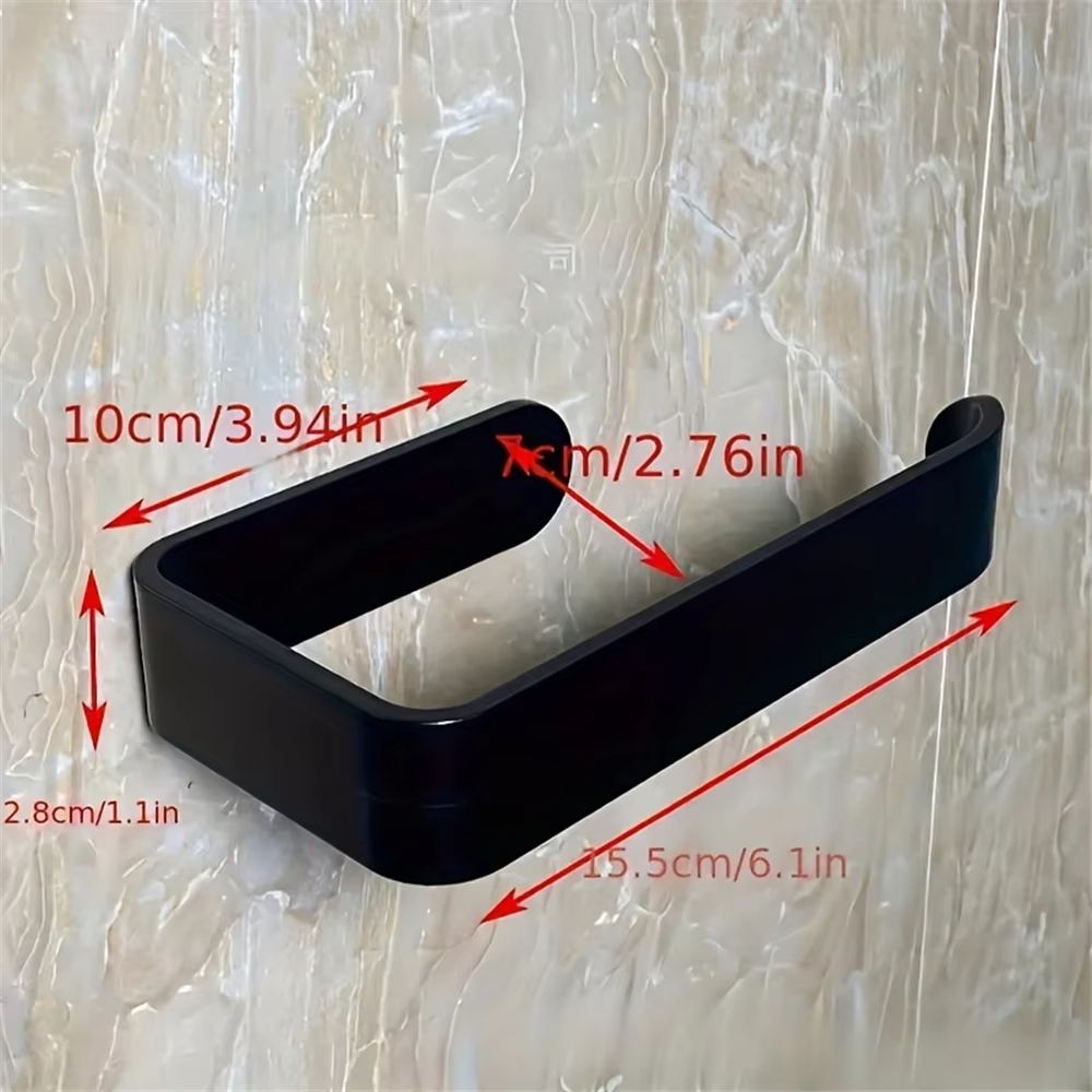 1pc Wall Mounted Toilet Paper Holder No Punching Tissue Towel Roll Bathroom Towel Rack Bathroom Accessories Material Plastic